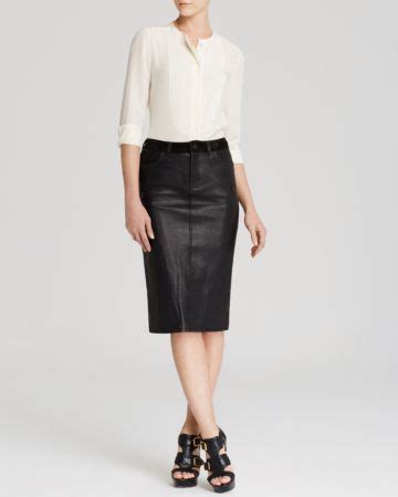 Burberry Brit Leather Pencil Skirt Women 